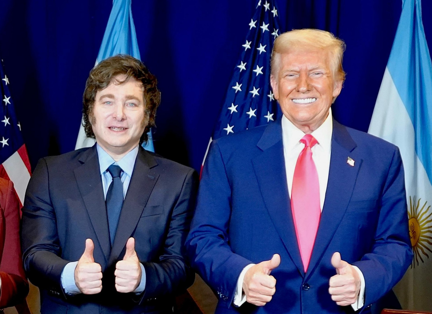 Javier Milei and Donald Trump at CPAC in Washington in February 2025