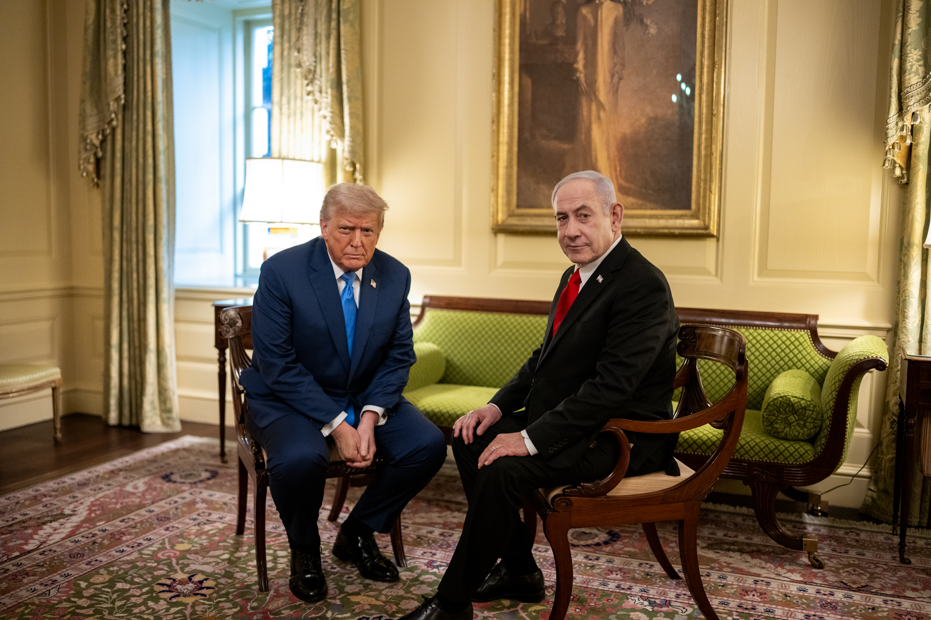 Donald Trump and Benjamin Netanyahu at the White House in July 2025